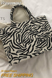 Weiyinxing Tote Bag Large Capacity Ladies Luxury Designer Handbags For Women PU Leather Striped Square Vintage Top Handle Shopper Bag