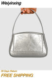 Weiyinxing Small Silver Women Handbags Designer Chains Shoulder Bag Luxury Pu Leather Crossbody Bag Mini Phone Female Purses 2023