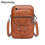 Weiyinxing Soft PU Leather Small Shoulder Bag for Women Vintage Crossbody Bag Cash Purse Cell Phone Bag