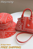 Weiyinxing PU Leather Women's Shell Bag Summer Cashew Flower Ladies Shoulder Crossbody Bag Female Set Small Top Handle Bags Handbags