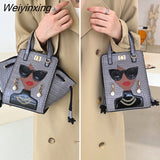 Weiyinxing Messenger Purse Cool Girl Handbag Fashion Women's Shoulder Bag Pearl Glasses Bat Bag Dress Crossbody Bags For Women 2023