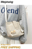 Weiyinxing Winter Fashion Women Bags Corduroy Mini Phone Pouch Classic Messenger Bag Solid Color Simple Shopping Crossbody Pack
