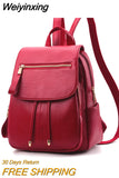 Weiyinxing Women 2023 New Women's Bag Korean Soft Leather Backpack Student Travel Bag