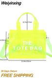 Weiyinxing Luxury Designer The Tote Bag Women Transparent Letter Handbag Messenger Shopping Bag Vacation Beach Bags Sac A Main Femme