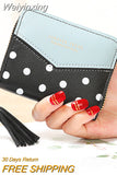 Weiyinxing Short Wallet Women's Small Fresh Round Dot Pattern Zipper Mini Wallets Young Girl Style Tassels Zero Purse Fashion Versatile