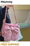 Weiyinxing Matte Leather Women Underarm Bag Handbags Female Pink Bowknot Shoulder Bags Cute Ladies Messenger Bag Bolsa Feminina