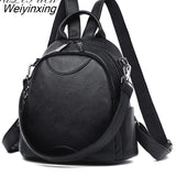 Weiyinxing quality leather backpack women large capacity travel backpack fashion school bags for teenage girls shoulder bags mochila