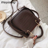 Weiyinxing Alligator Bucket Bag For Women PU Leather Shoulder Bag Big Capacity Crossdbody Bag Fashion Messenger Bag Luxury Lady Handbag