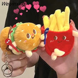 Weiyinxing Japanese Cartoon Food Pendant Kawaii Fries Hamburger Shoulder Bag Pendant Keychain Gift Toys