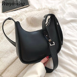 Weiyinxing Spring Solid Color PU Leather Shoulder Crossbody Sling Bags for Women Fashion Bag Luxury Brand Female Handbags and Purses