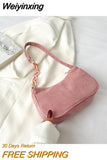 Weiyinxing Shoulder Bags Vintage Armpit Women Bag Simple Elegant And Soft Plush Handbags For Women Mini Cosmetic Bag