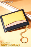 Weiyinxing Slim Women Small Wallet and Purse Girls Short Leather Credit Card Holders Zipper Wallets Ladies Coin Purses Patchwork Bag