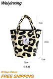 Weiyinxing Print Tote Bag for Women Large Capacity Ladies Canvas Shoulder Shopping Bags Female Student Girls Book Purse Handbags