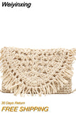 Weiyinxing Hollow Tassel Rattan Women Shoulder Bags Wicker Woven Crossbody Bags Summer Beach Straw Bag Lady Clutches Female bag