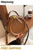 Weiyinxing color Crossbody Bag For Women Luxury Handbag Women Fashion Bags Designer Leather Round Small Shoulder Bag Female Zip Purse