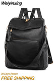 Weiyinxing Pu Leather Backpack Women Vintage Shoulder Bag Ladies High Capacity Travel Backpacks School Bags Girls Mochila Feminina