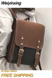 Weiyinxing Fashion Woman Backpack Pu Leather Big School Backpack Bags for Teenagers Girls 2023 Simple New Designer Hand Shoulder Bags