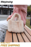 Weiyinxing Winter Women Bucket Bag Faux Fur Ladies Small Casual Tote Shoulder Bags Luxury Design Female Clutch Purse Handbags Bolsa