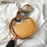 Weiyinxing Semicircle Saddle Shoulder Crossbody Bags for Women Designer Brand Adjustable Wide Strap Girls Purses and Handbags 2023