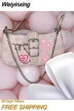 Weiyinxing Cool Women's Underarm Bag Hot Girls Pink Shoulder Bags Messenger Bag Retro Design Female Chain Purse Armpit Handbags