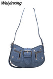 Weiyinxing Y2k Goth Shoulder Bag for Women American Retro Punk Handbags Rivets Pu Leather Hot Ladies Hip Hop Fashion Crossbody Bags