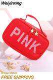 Weiyinxing Sequined Pink hand-held Make-up Bag Korean Edition Travel Portable Hand-held Pocket Square bag
