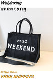 Weiyinxing Women's Vintage Tote Bags Shoulder Bag for Women Nylon Casual Large Capacity Designer Brand Letters Luxury Big Shopper Handbags