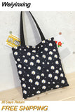 Weiyinxing Daisy Flower Women Nylon Shoulder Bags Female All-match Shopping Bag Casual Tote Student Girls Daily Books Handbags