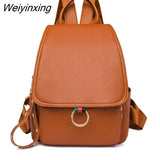 Weiyinxing Vintage Backpack For Girls School Bag Travel Bagpack Ladies Sac A Dos Back Pack New Women High Quality Leather Backpacks