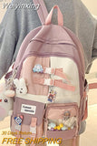 Weiyinxing Travel Waterproof Transparent Book Backpack Women Cute School Bag Female College Fashion Ladies Laptop Kawaii Harajuku Bags