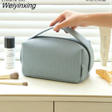 Weiyinxing Makeup Bag Leather Cosmetic Bag Women Multifunction Toiletries Organizer Portable Travel Waterproof Storage Case