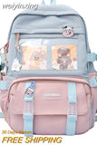 weiyinxing Fashion Women Backpack Kawaii Canvas Leisure Travel Bag Rucksack Bookbag for Teenager Girl Schoolbag Laptop Mochila