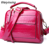 Weiyinxing YIDE 2023 New Arrival Shell Women Handbags Stone Pattern Ladies Shoulder Bag Patent Leather Female Girl Luxury Crossbody Bag