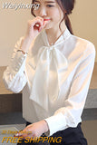 Weiyinxing Women Blusas Mujer De Moda 2023 Long Sleeve Chiffon Blouse Shirt Women Shirts Tops V-neck Office Blouse For Women B829