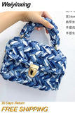 Weiyinxing Rope Woven Women Handbags Designer Knitting Chains Shoulder Crossbody Bag Casual Lady Hand Bags Small Flap Purses 2023