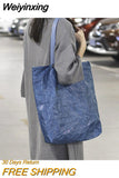 Weiyinxing Women Tote Shoulder Bag Foldable Kraft Paper Fashion Shopping Bags Leisure Handbag Purse
