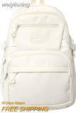 weiyinxing Fashion Waterproof High School Mochila Solid Bookbag for Boys Girls Lovers Schoolbag Bagpack Men Laptop Black Rucksack