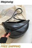 Weiyinxing New Vintage Saddle Bag Small PU Leather Shoulder Crossbody Bag For Women Brand Designer Lock Flap Purse And Handbags Female