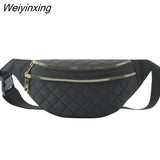 Weiyinxing Women Plaid Waist Bag Female Oxford Waterproof Belt Bags Designer Crossbody Chest Bag Ladies Fashion Fanny Pack Banana Hip Purse