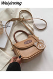 Weiyinxing Cute Bear Casual Saddle Bag for Women Korean Style 2023 Winter New Trend Coin Purse Female Fashion Pu Leather Shoulder Bag