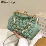Weiyinxing women's bag 2023 trend Vintage crossbosy bag pleated luxury designer handbag for women pearl chain totes bags for women