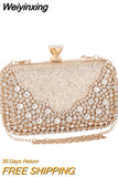Weiyinxing Wedding Clutch Purse Luxury Women Handbag Design Party Shoulder Bag Flower Hollow Out Pattern Ladies Evening Night Bag