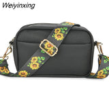 Weiyinxing YIDE Solid Classic Purses and Handbags Women Wide Fabric Strap Crossbody Bag Ladies Luxury Daily Use Zipper Shoulder Bags