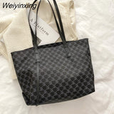 Weiyinxing Women's Tote Bag 2023 Early Autumn New Shoulder Bag Korean Fashion Letter Big Bag Simple Trend Shoulder Bag