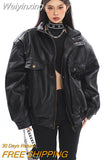Weiyinxing Black Coat Fashion Design Sense Niche High-end Jacket Leather Motorcycle Overcoat Women 2023 Spring New Clothing 2261