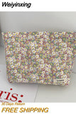 Weiyinxing Cosmetic Bag Cotton Fabric Women Make Up Storage Pouch Japan Style Zipper Cosmetic Pouch Vintage Phone Clutch Beauty Case