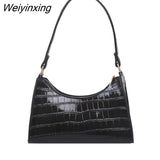 Weiyinxing Women's Handbag Crocodile Pattern Retro Casual Totes Shoulder Bag Fashionable Exquisite Shopping Bag PU Leather Chain Handbags