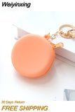 Weiyinxing Silicone Wallet Solid Color Children Cartoon Small Round Zero Purses Korean Style Cute Coin Key Storage Bag Mini Handbag