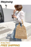 Weiyinxing wooden handle rattan women handbags wicker woven hollow lady large tote casual summer beach straw bag travel big purses