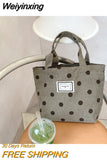 Weiyinxing Retro Women Small Tote Shoulder Bags Student Girls Lunch Bento Bag Hand Carry Shopper Bag Female Clutch Purse Handbags